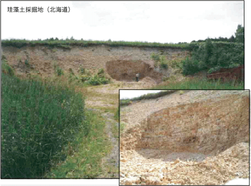 珪藻土採掘現場(北海道)