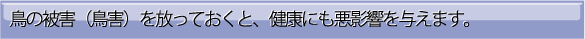 鳥害を放っておくと、